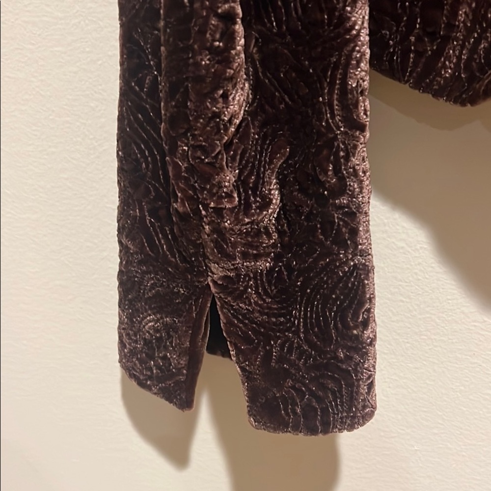 Reversible Elegant Brown Velvet and Burgundy Blazer size 10 EUC Elie Tahari RARE - Picture 9 of 16